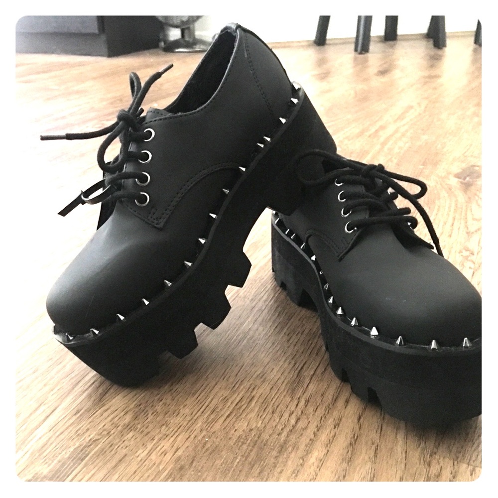 T.U.K. Black Studded Creepers